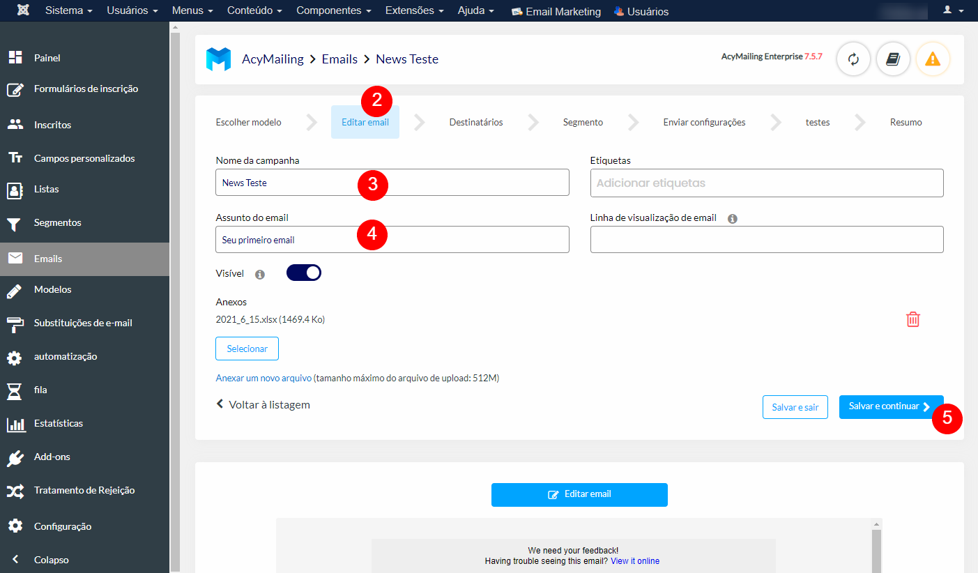 Enviar emails para lista de clientes