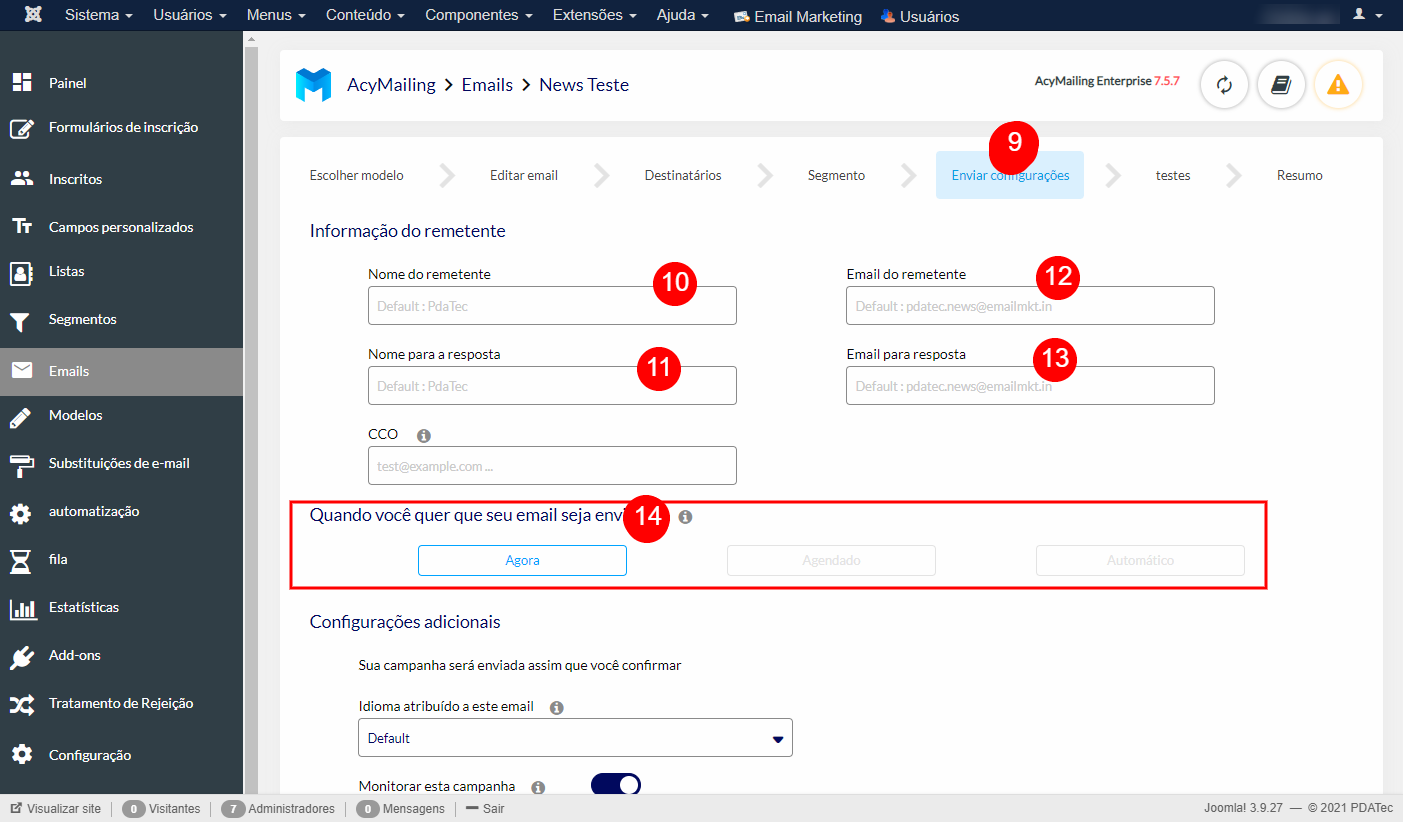 Enviar emails para lista de clientes