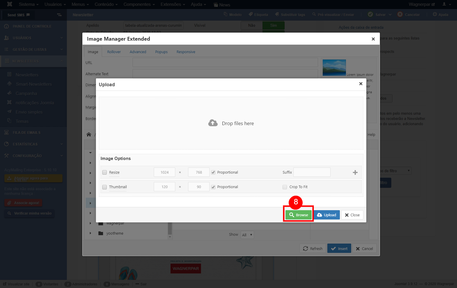 Incluir uma imagem no corpo de uma News
