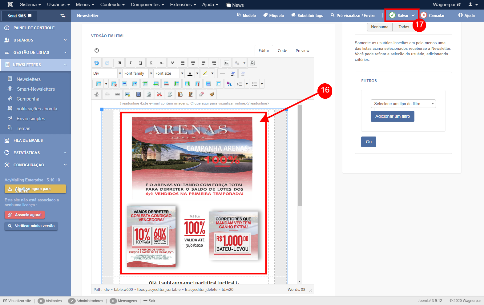 Incluir uma imagem no corpo de uma News