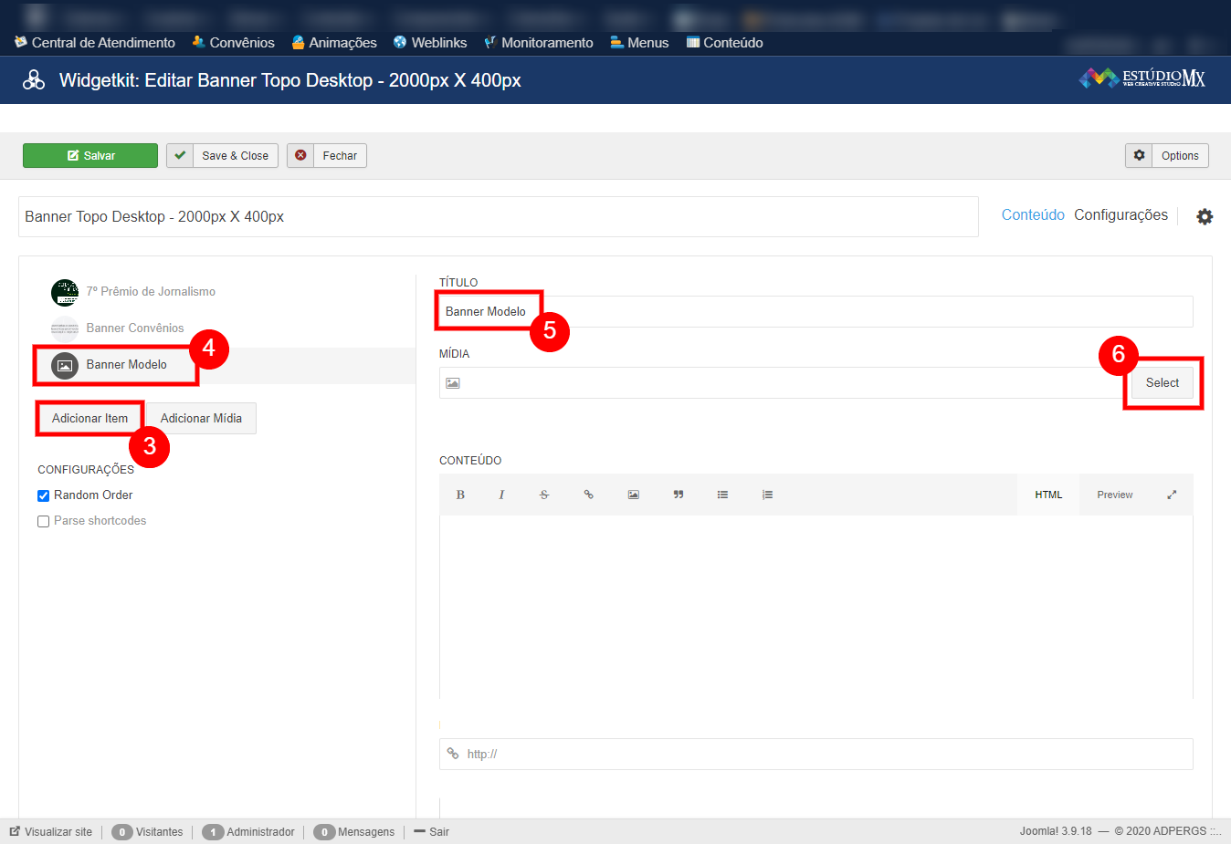 Adicionar conte&uacute;do numa Anima&ccedil;&atilde;o