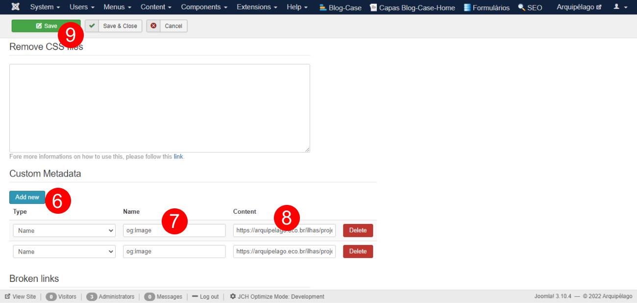Thumbs customizadas para compartilhamento no Whatsapp