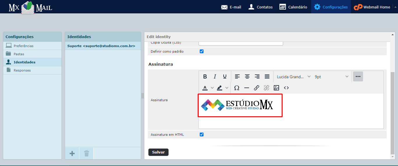 Alterar Assinatura no Webmail