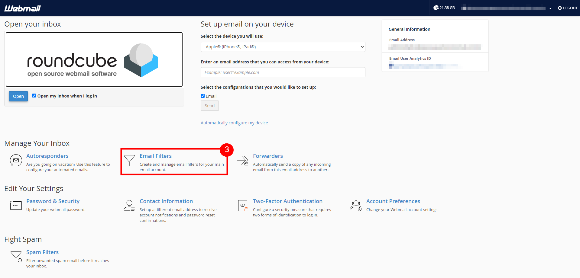 Criar Filtro de Spam no Endere&ccedil;o de E-mail