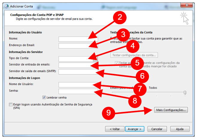 Instalar meu e-mail no Outlook