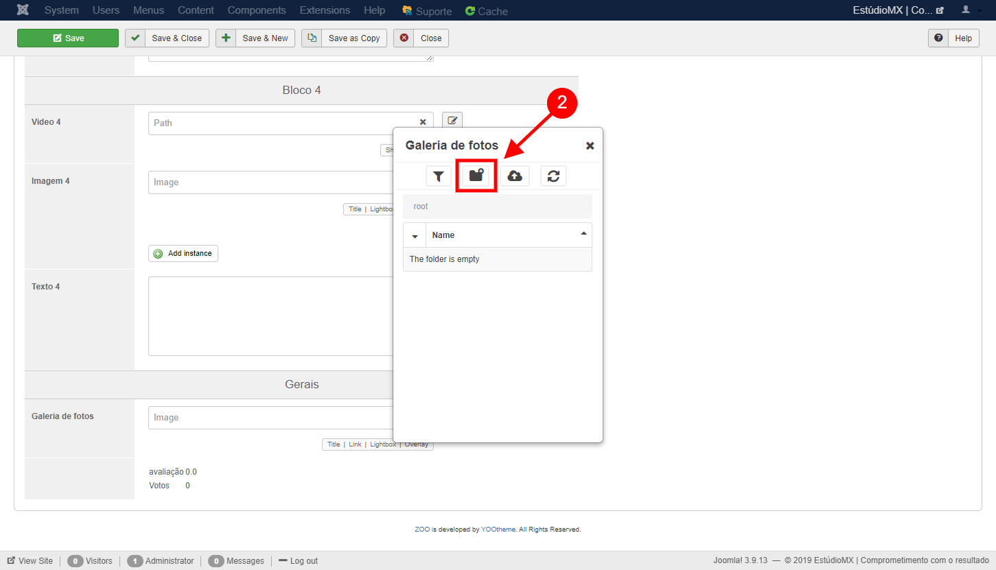 Incluir uma Galeria de Fotos