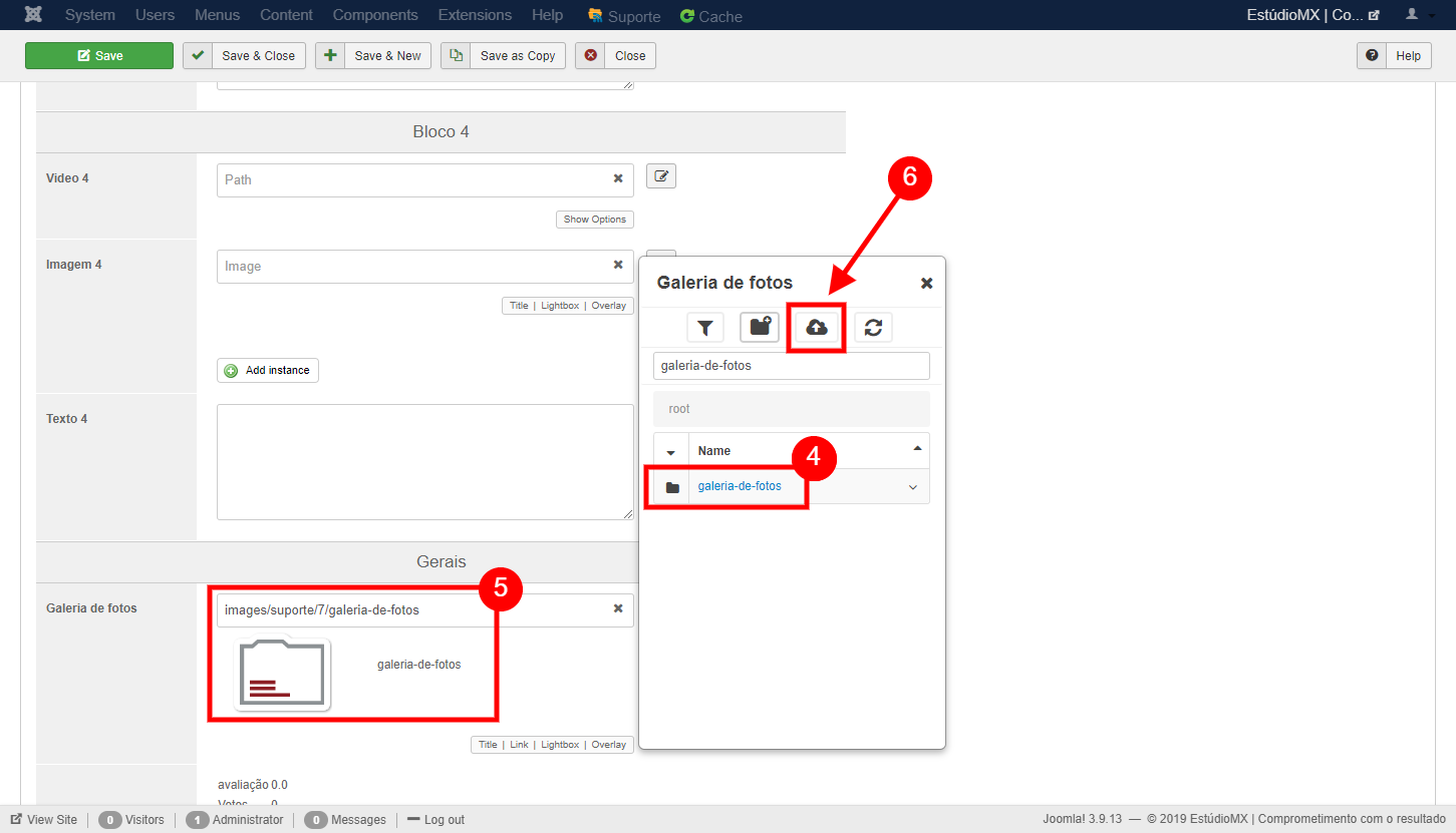 Incluir uma Galeria de Fotos